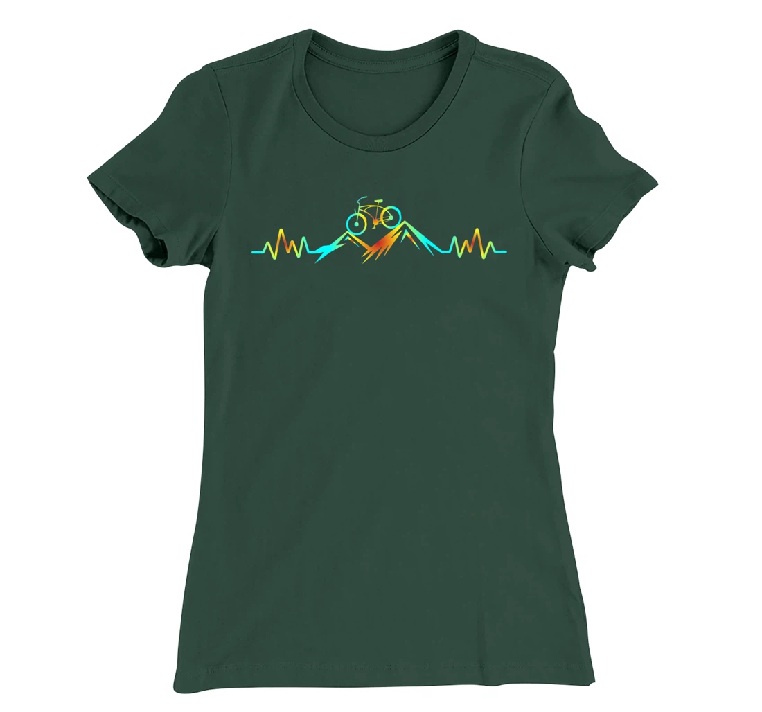 Mountain Bike Heartbeat T-Shirt, Women T-Shirt