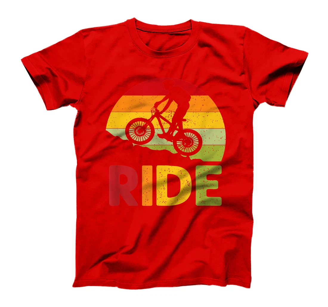 Mountain Bike Ride Retro Sunset T-Shirt, Women T-Shirt