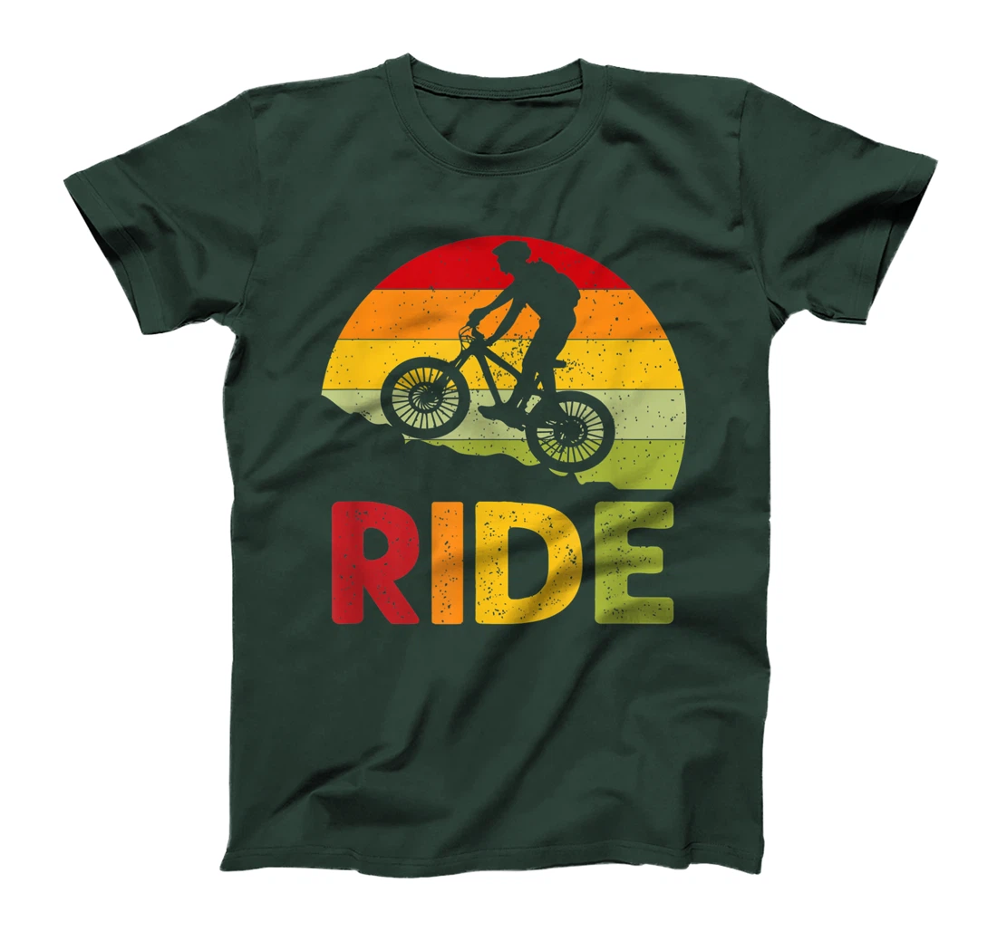 Mountain Bike Ride Retro Sunset T-Shirt, Women T-Shirt