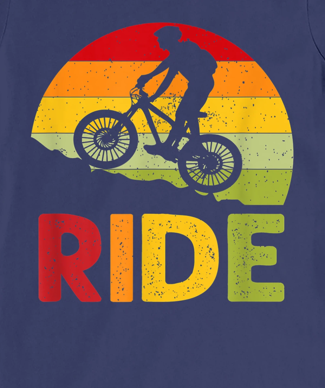 Mountain Bike Ride Retro Sunset T-Shirt, Women T-Shirt