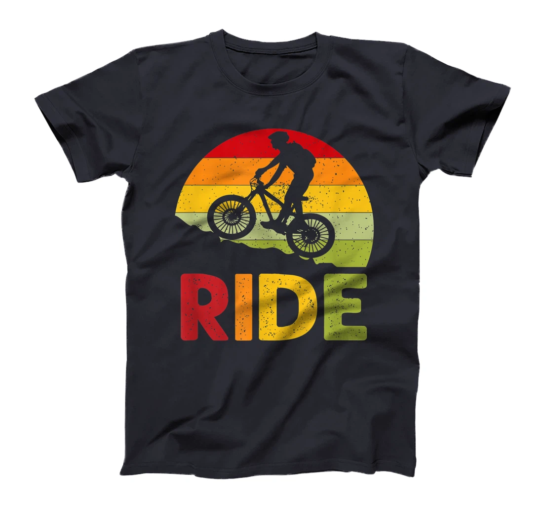 Mountain Bike Ride Retro Sunset T-Shirt, Women T-Shirt