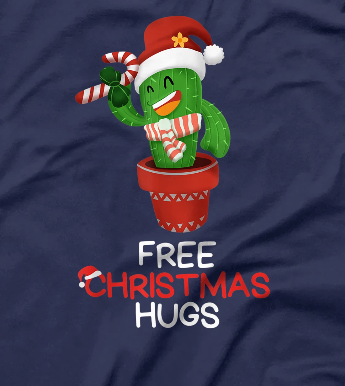 Free Christmas Hugs Cactus T-Shirt, Kid T-Shirt and Women T-Shirt