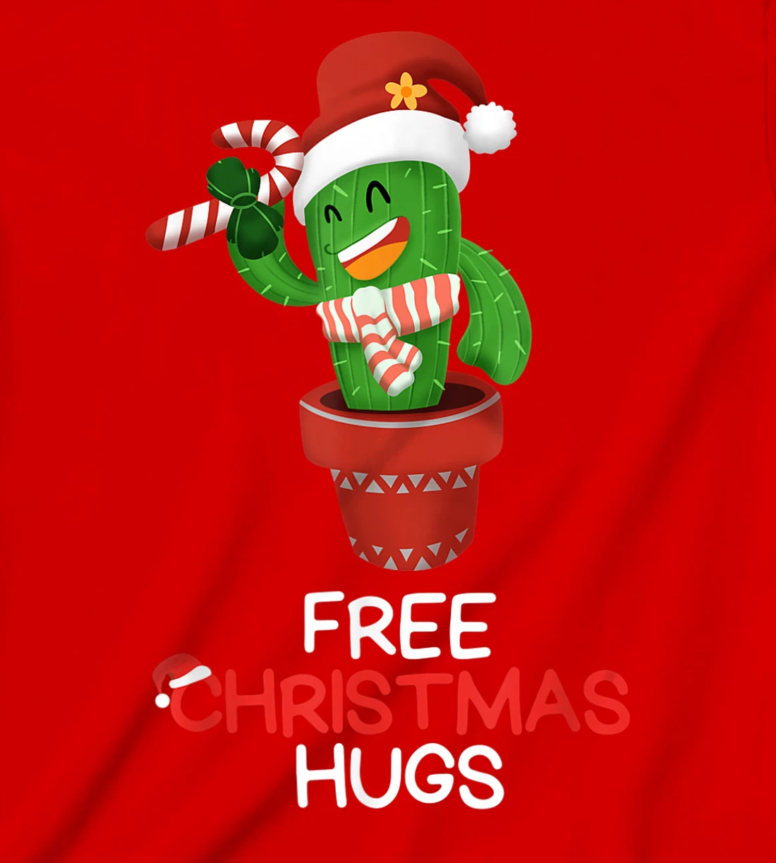 Free Christmas Hugs Cactus T-Shirt, Kid T-Shirt and Women T-Shirt