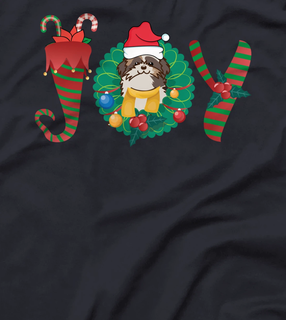 Santa Claus Dog Funny Dog Breeding Expert Christmas Shih Tzu T-Shirt