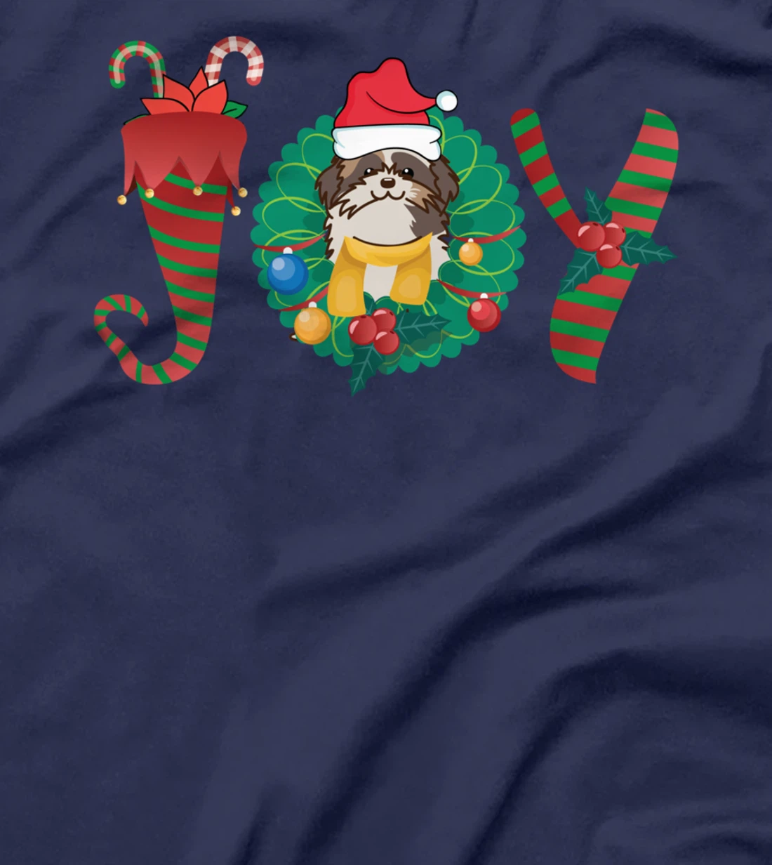 Santa Claus Dog Funny Dog Breeding Expert Christmas Shih Tzu T-Shirt