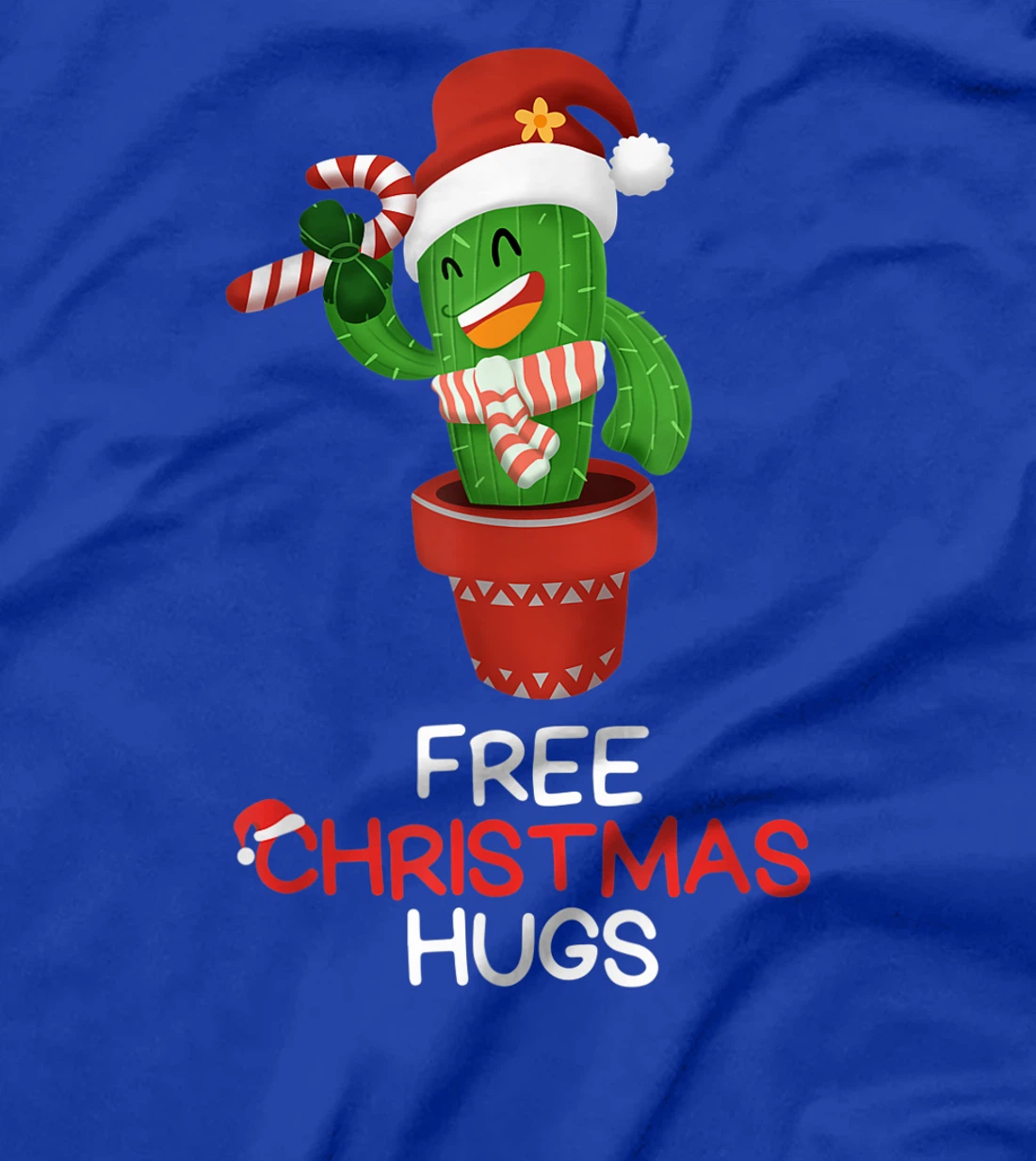 Free Christmas Hugs Cactus T-Shirt, Kid T-Shirt and Women T-Shirt