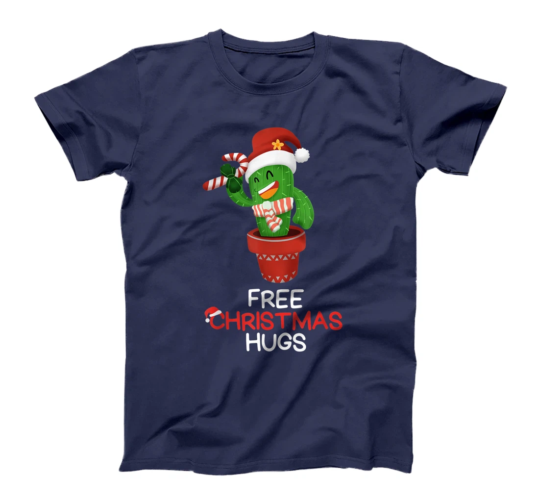 Free Christmas Hugs Cactus T-Shirt, Kid T-Shirt and Women T-Shirt