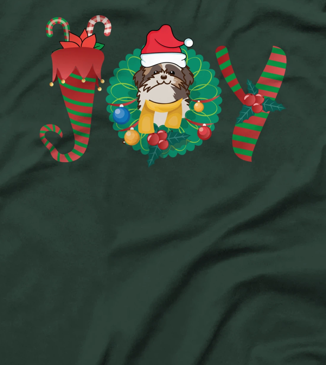 Santa Claus Dog Funny Dog Breeding Expert Christmas Shih Tzu T-Shirt