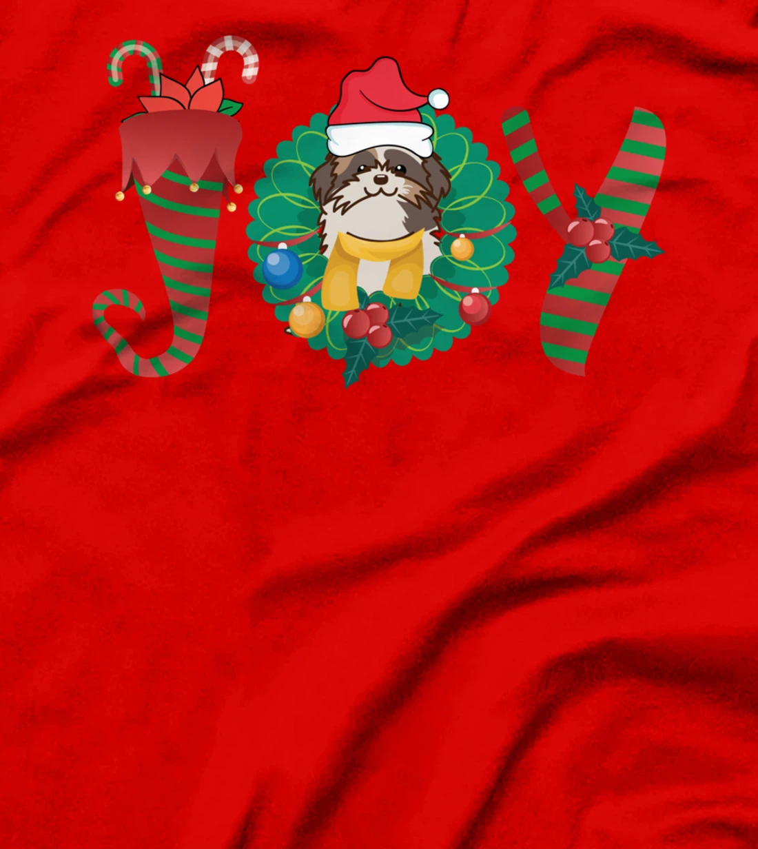 Santa Claus Dog Funny Dog Breeding Expert Christmas Shih Tzu T-Shirt
