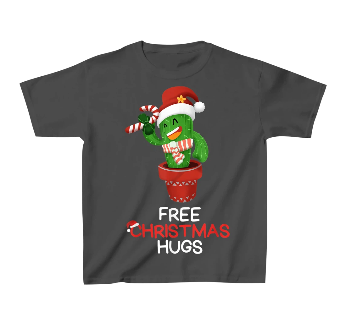 Free Christmas Hugs Cactus T-Shirt, Kid T-Shirt and Women T-Shirt