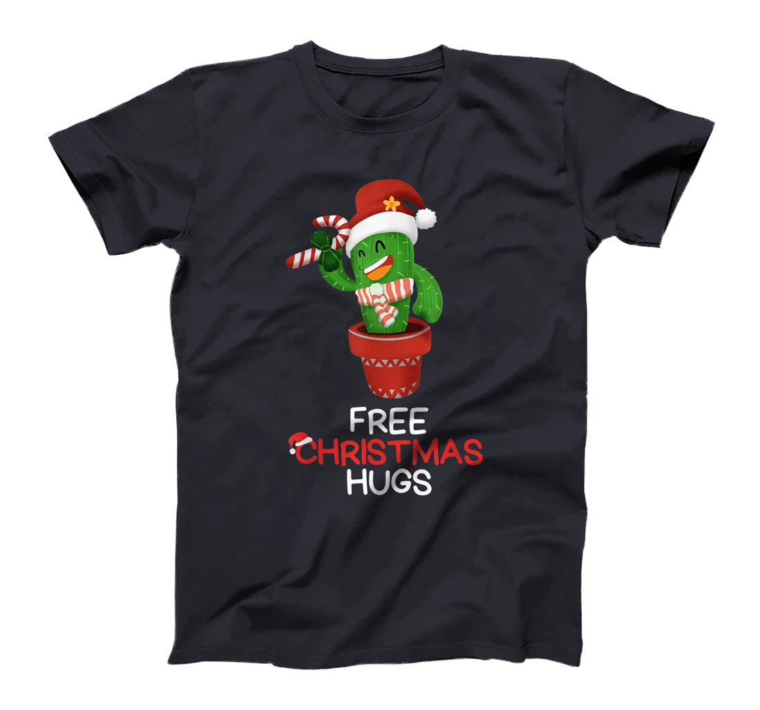 Free Christmas Hugs Cactus T-Shirt, Kid T-Shirt and Women T-Shirt