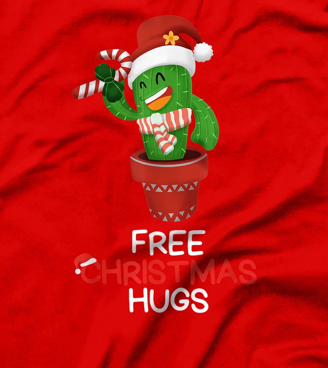 Free Christmas Hugs Cactus T-Shirt, Kid T-Shirt and Women T-Shirt