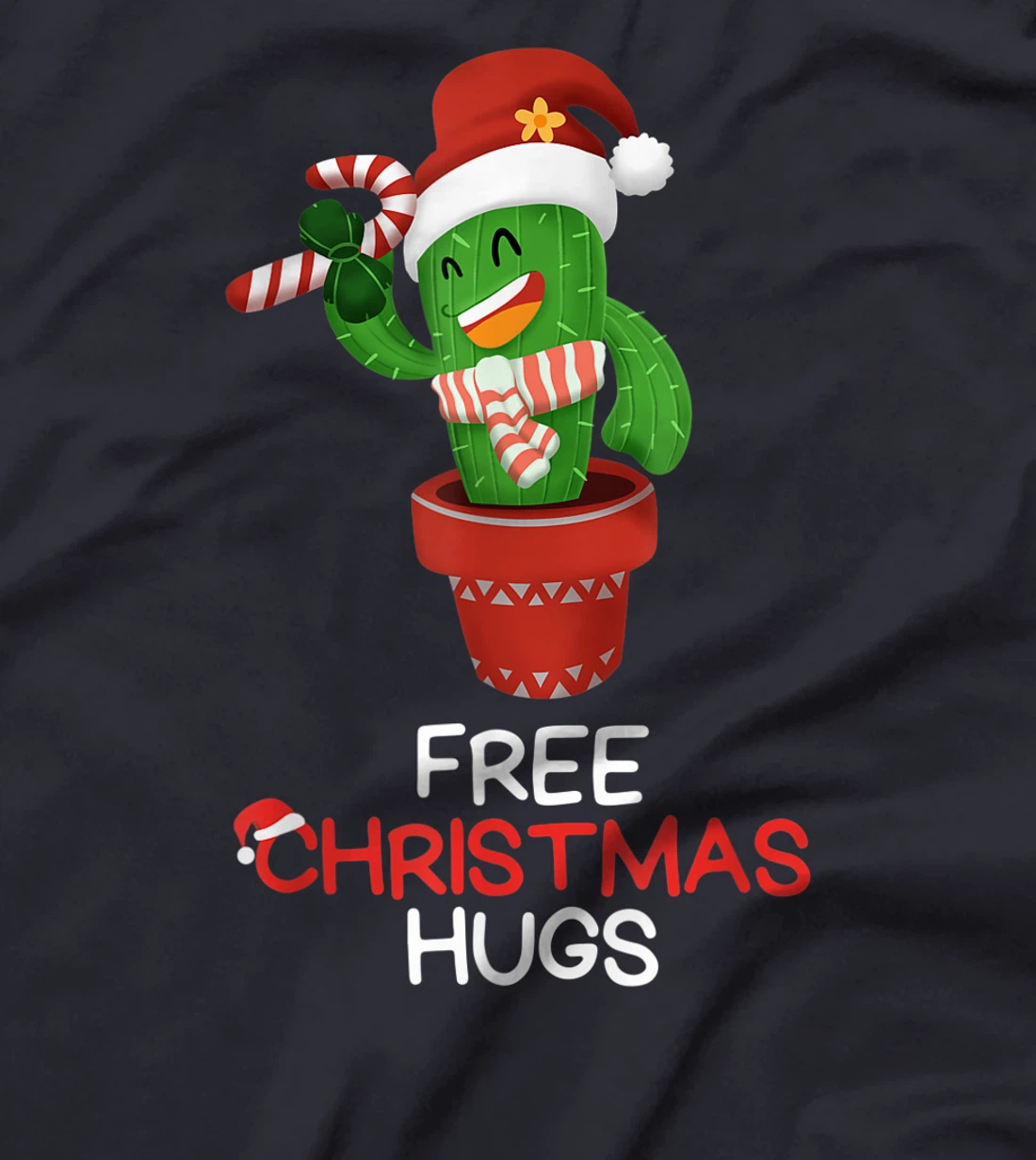 Free Christmas Hugs Cactus T-Shirt, Kid T-Shirt and Women T-Shirt