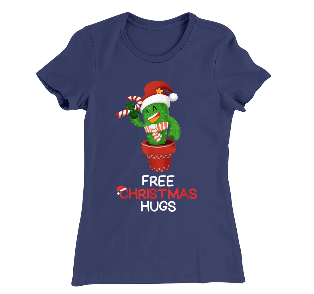 Free Christmas Hugs Cactus T-Shirt, Kid T-Shirt and Women T-Shirt