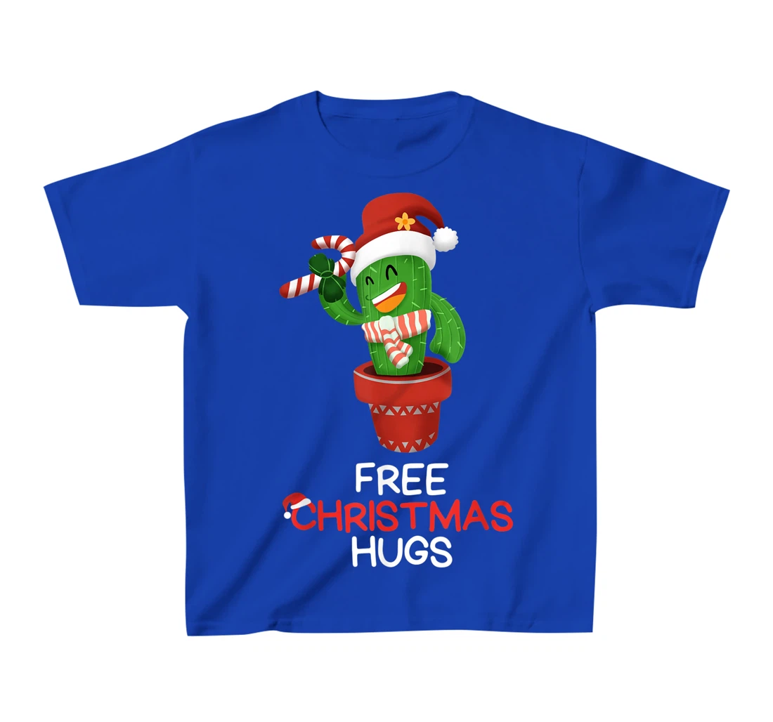 Free Christmas Hugs Cactus T-Shirt, Kid T-Shirt and Women T-Shirt