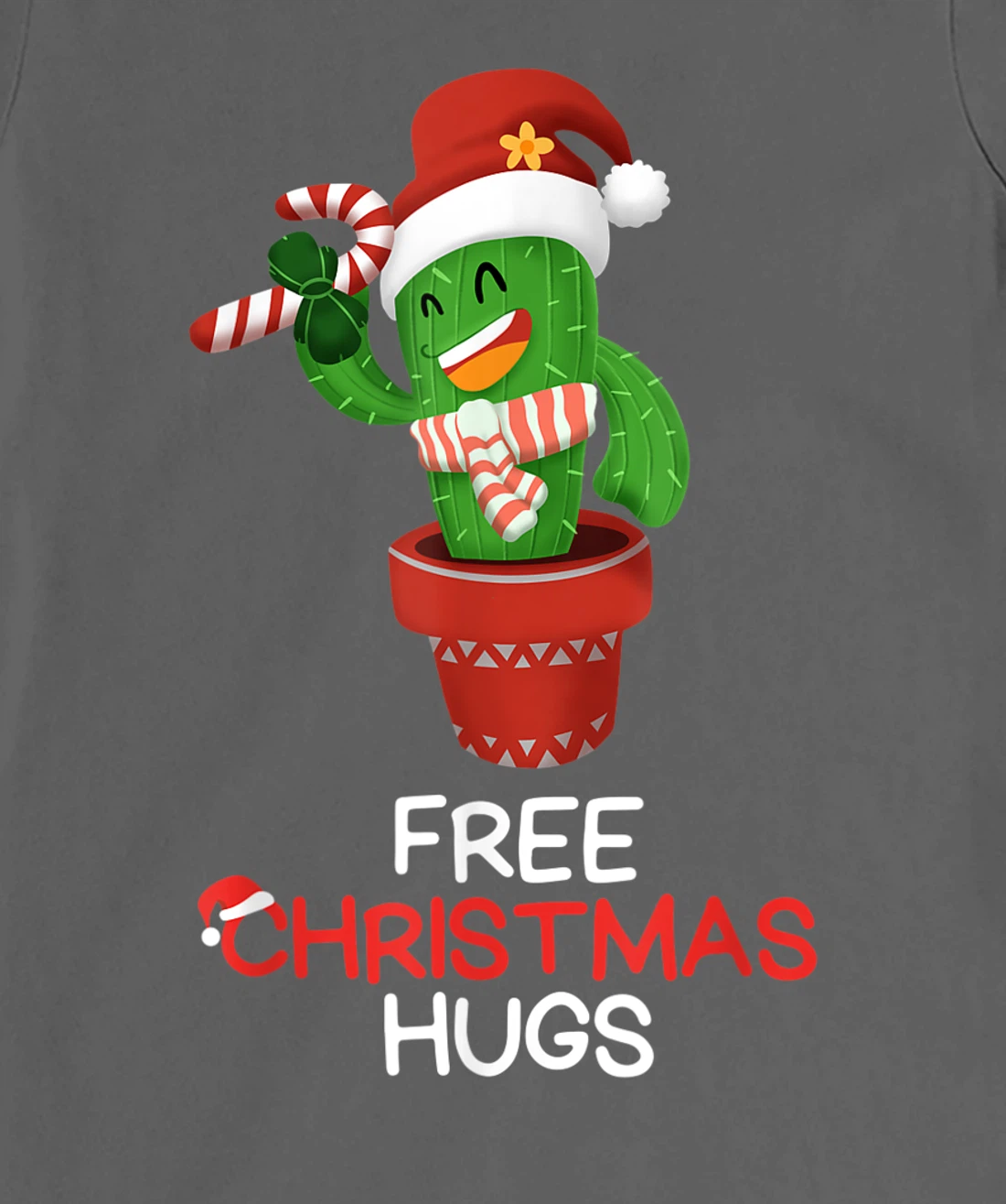 Free Christmas Hugs Cactus T-Shirt, Kid T-Shirt and Women T-Shirt