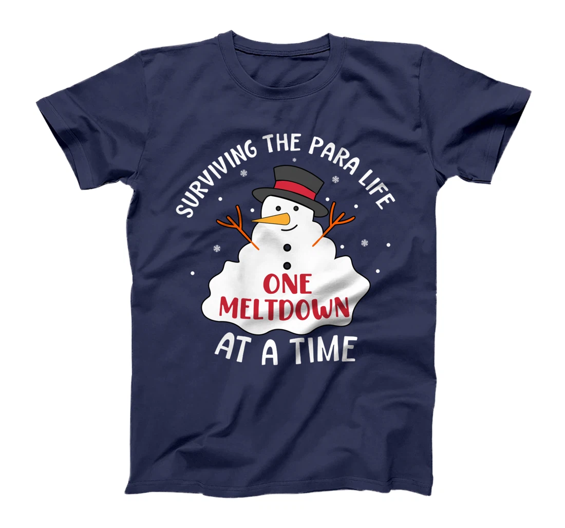 Funny Surviving The Para Life Snowman Meltdown Christmas T-Shirt