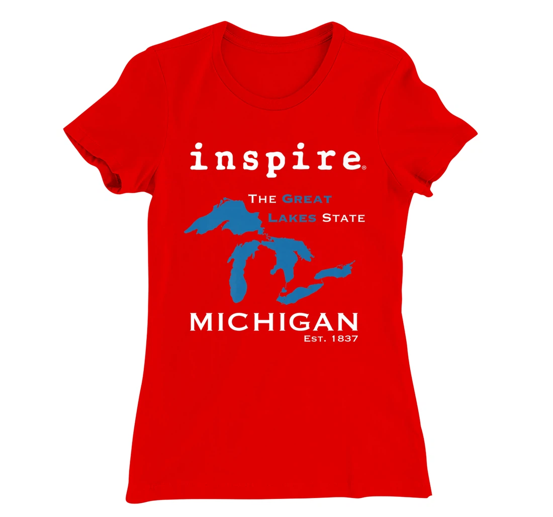 inspire Great Lakes Michigan Travel Destination T-Shirt, Women T-Shirt