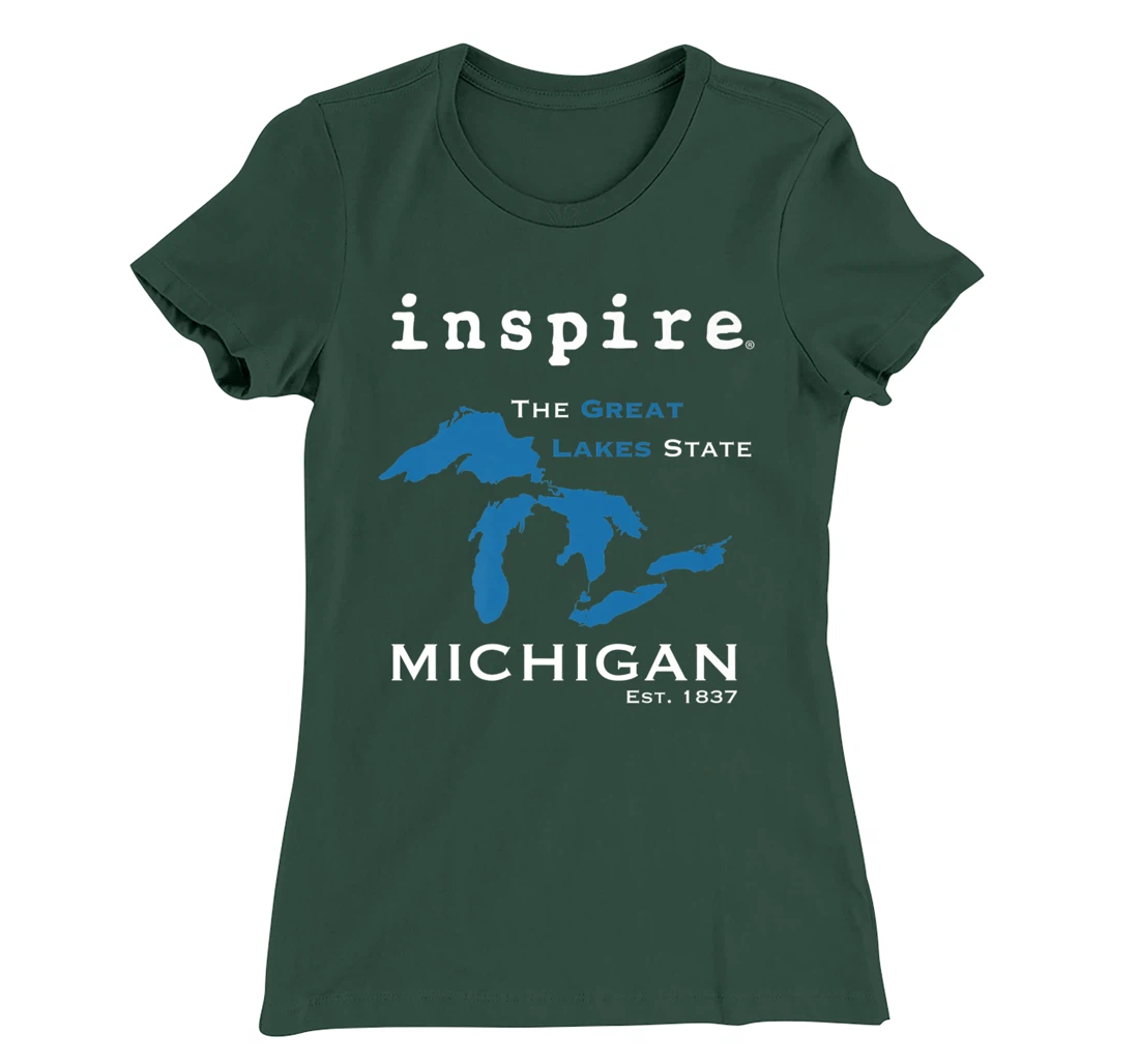 inspire Great Lakes Michigan Travel Destination T-Shirt, Women T-Shirt