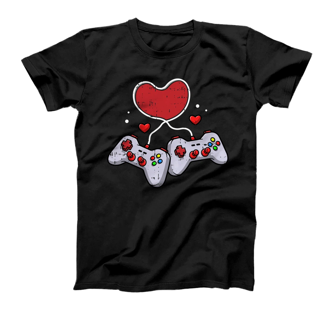 Heart Video-Game Controller Valentines Day Cool Gaming Gamer T-Shirt