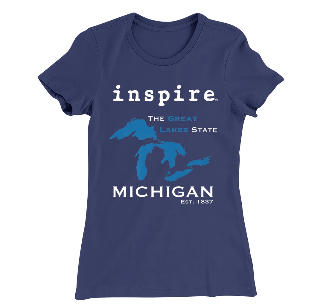 inspire Great Lakes Michigan Travel Destination T-Shirt, Women T-Shirt