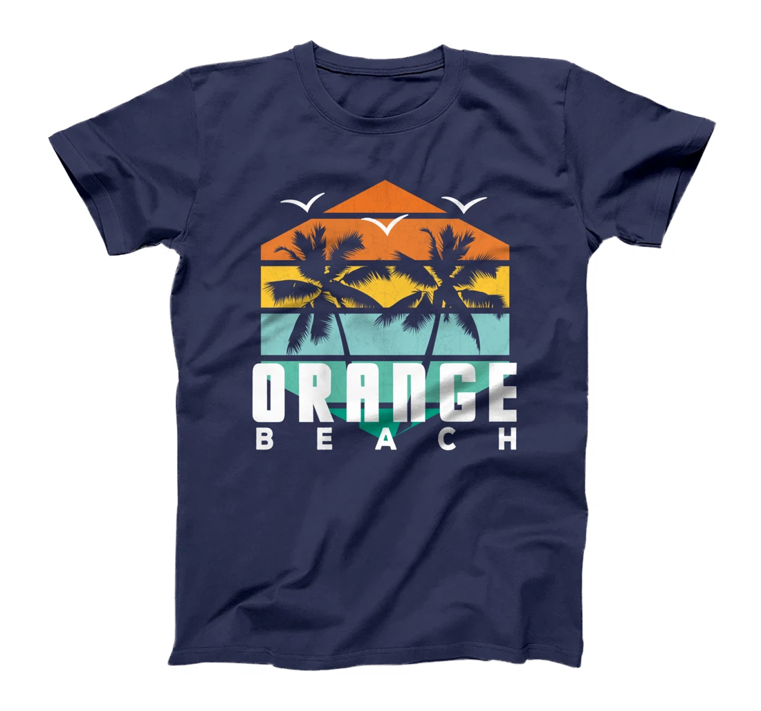Sea Tropics Orange Beach Vintage Retro Geometric Orange AL T-Shirt