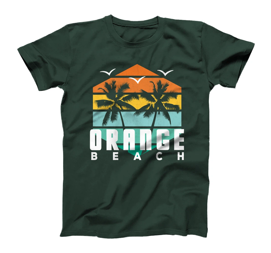 Sea Tropics Orange Beach Vintage Retro Geometric Orange AL T-Shirt