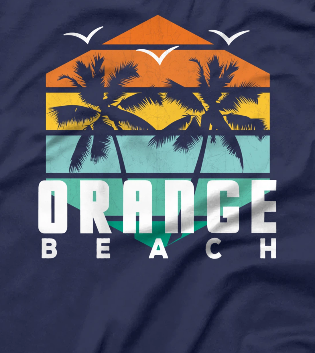 Sea Tropics Orange Beach Vintage Retro Geometric Orange AL T-Shirt