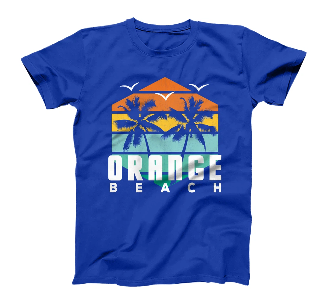 Sea Tropics Orange Beach Vintage Retro Geometric Orange AL T-Shirt