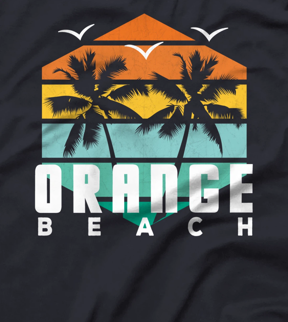 Sea Tropics Orange Beach Vintage Retro Geometric Orange AL T-Shirt