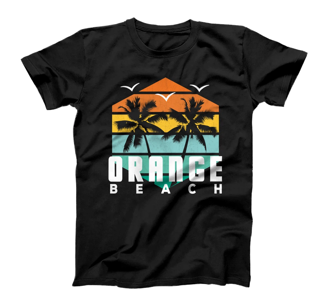 Sea Tropics Orange Beach Vintage Retro Geometric Orange AL T-Shirt