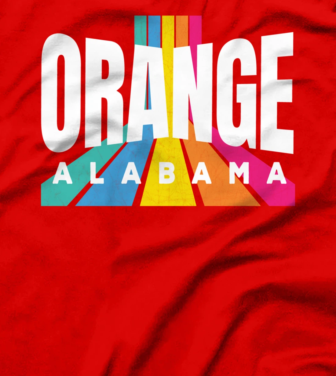 Cool Orange Beach Pop-Art Vintage Lines Orange Alabama Local T-Shirt
