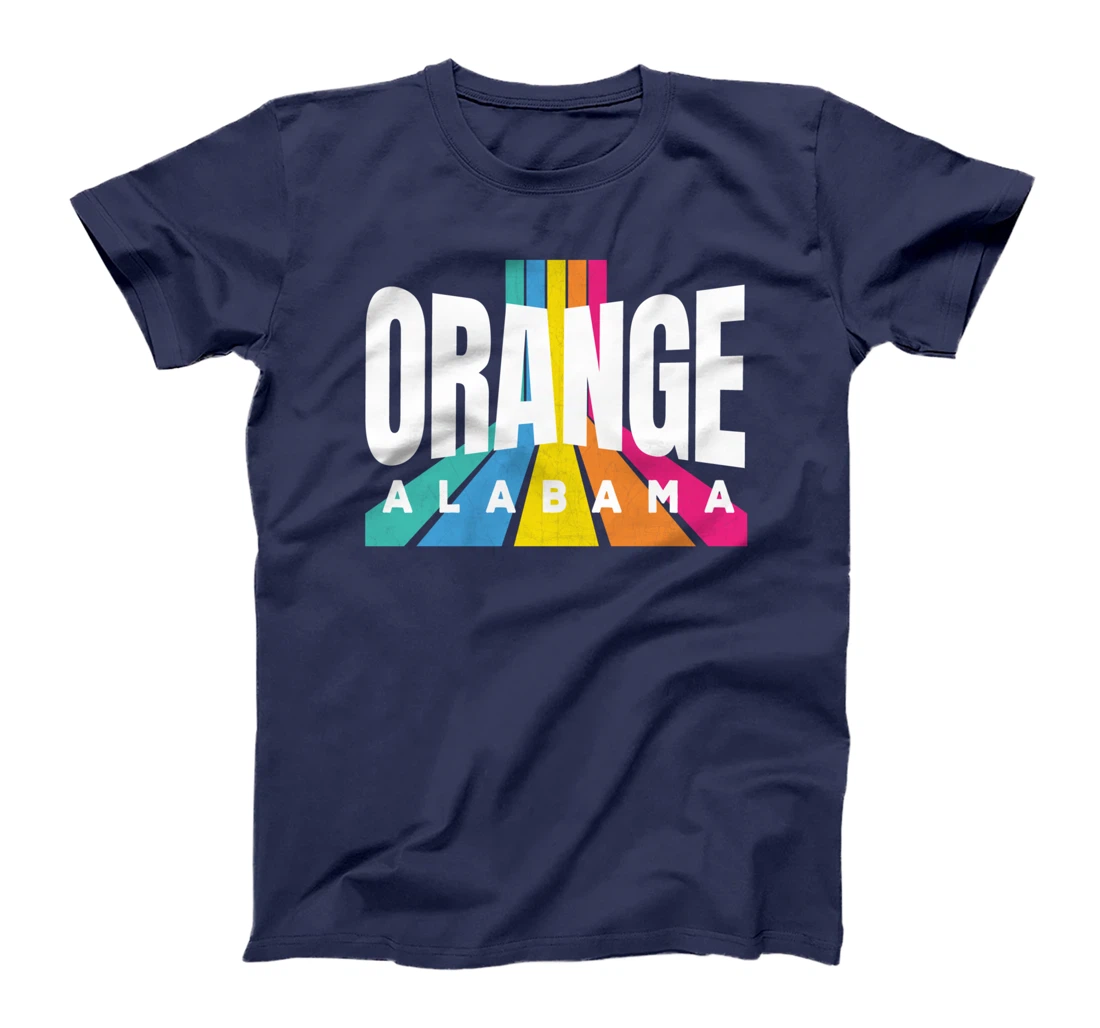 Cool Orange Beach Pop-Art Vintage Lines Orange Alabama Local T-Shirt