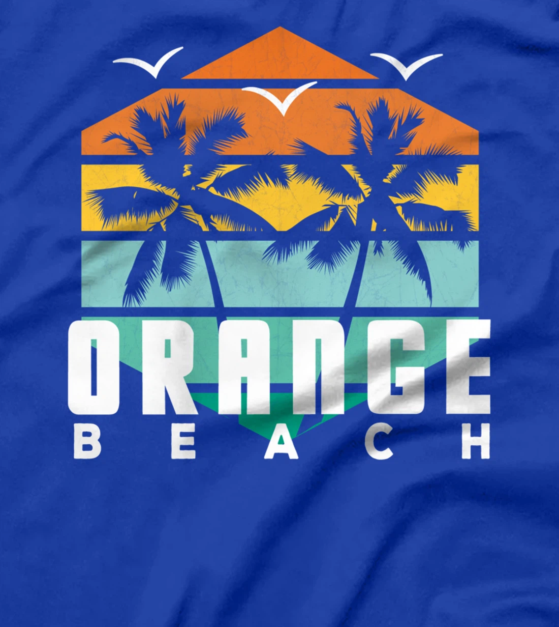 Sea Tropics Orange Beach Vintage Retro Geometric Orange AL T-Shirt