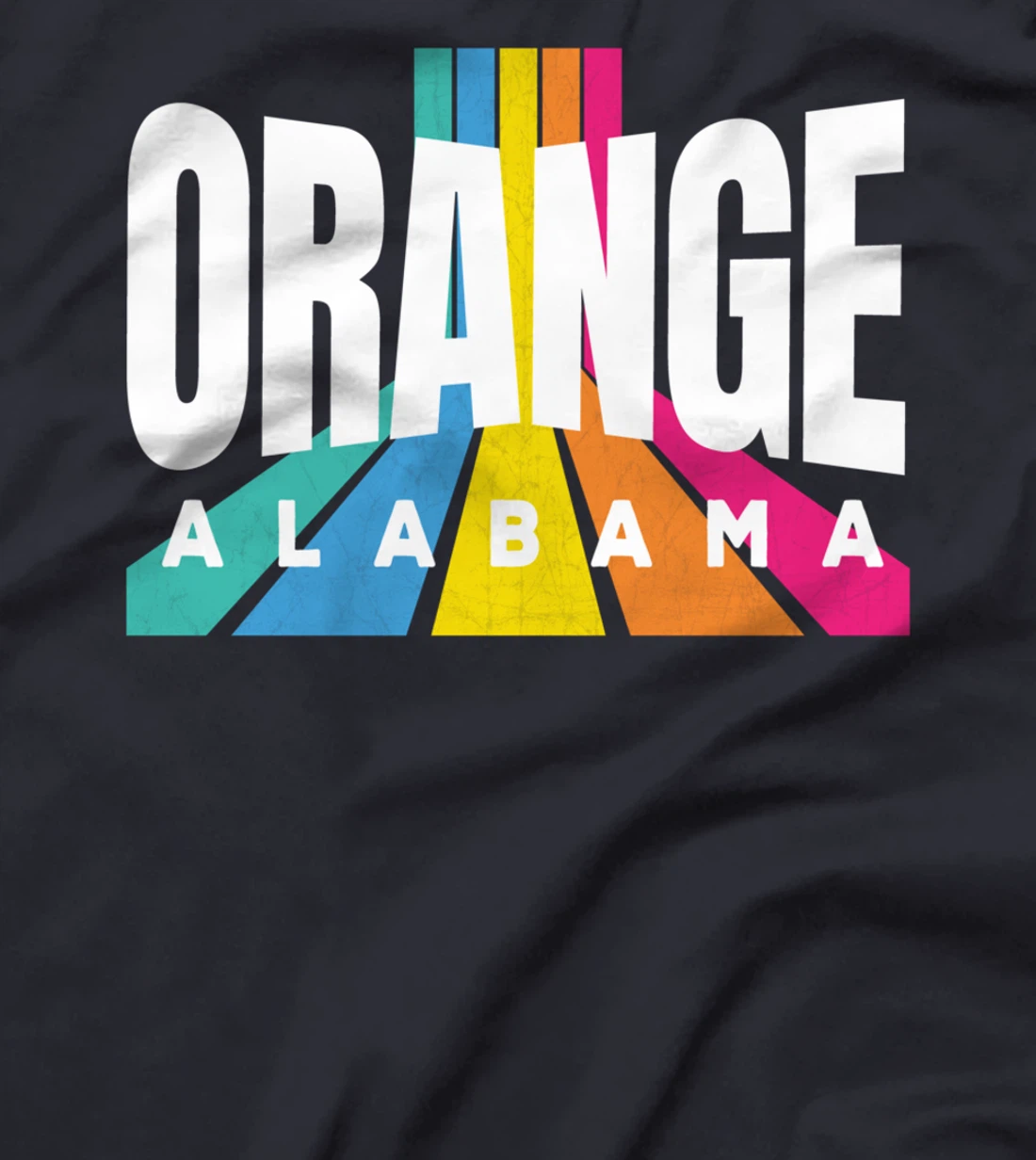Cool Orange Beach Pop-Art Vintage Lines Orange Alabama Local T-Shirt