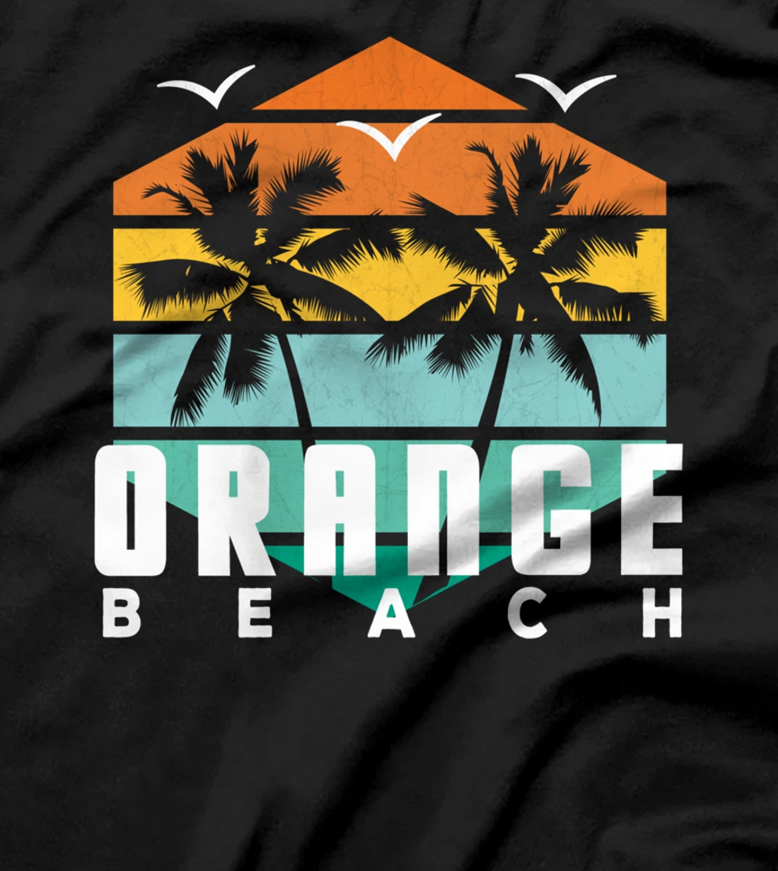 Sea Tropics Orange Beach Vintage Retro Geometric Orange AL T-Shirt