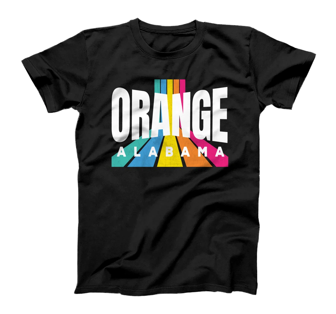Cool Orange Beach Pop-Art Vintage Lines Orange Alabama Local T-Shirt