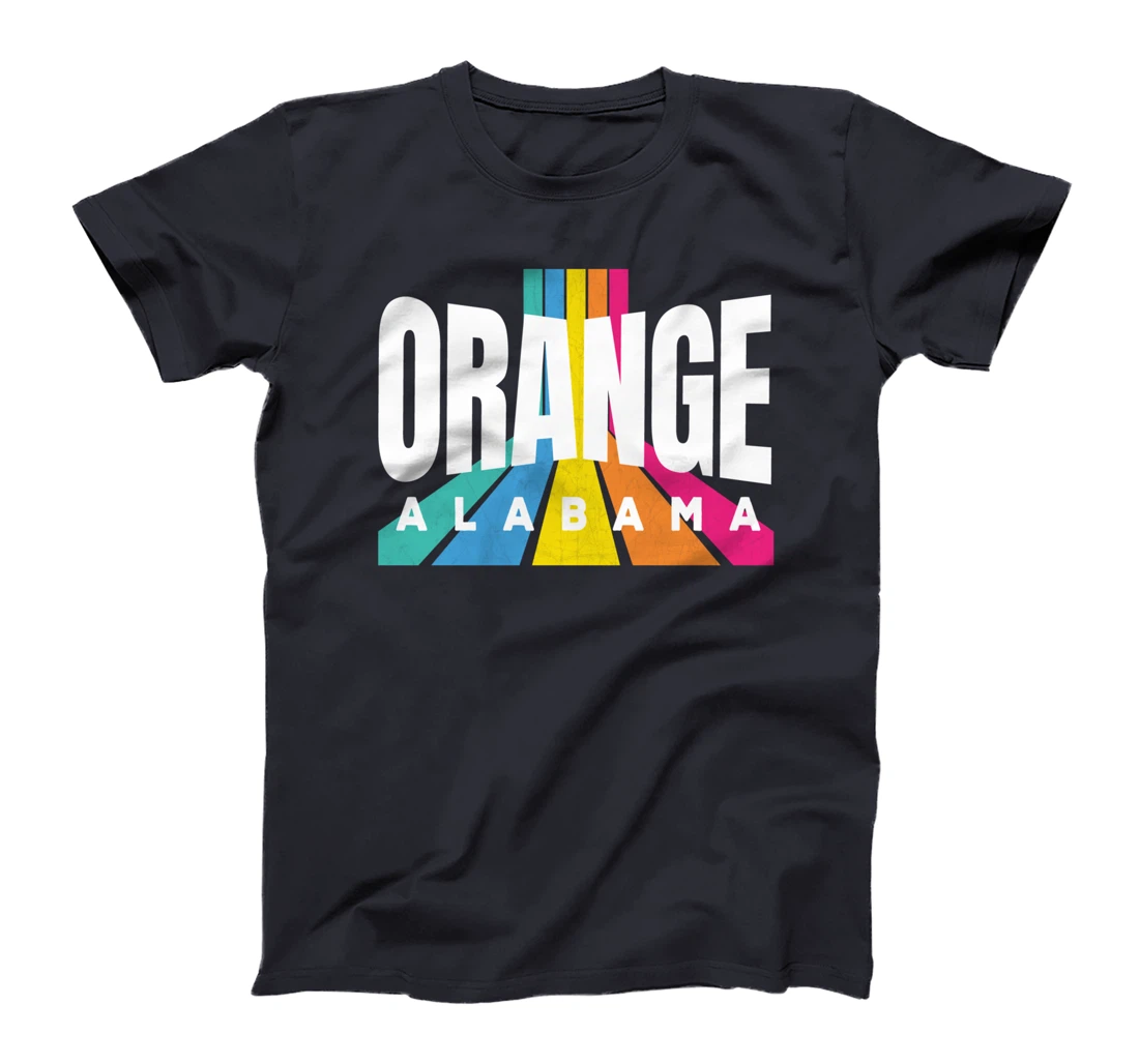 Cool Orange Beach Pop-Art Vintage Lines Orange Alabama Local T-Shirt