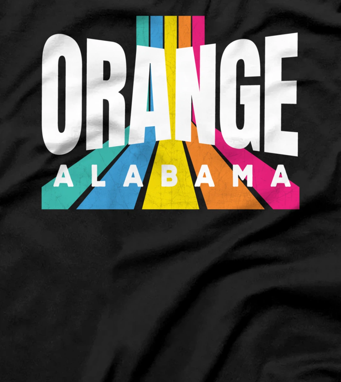 Cool Orange Beach Pop-Art Vintage Lines Orange Alabama Local T-Shirt