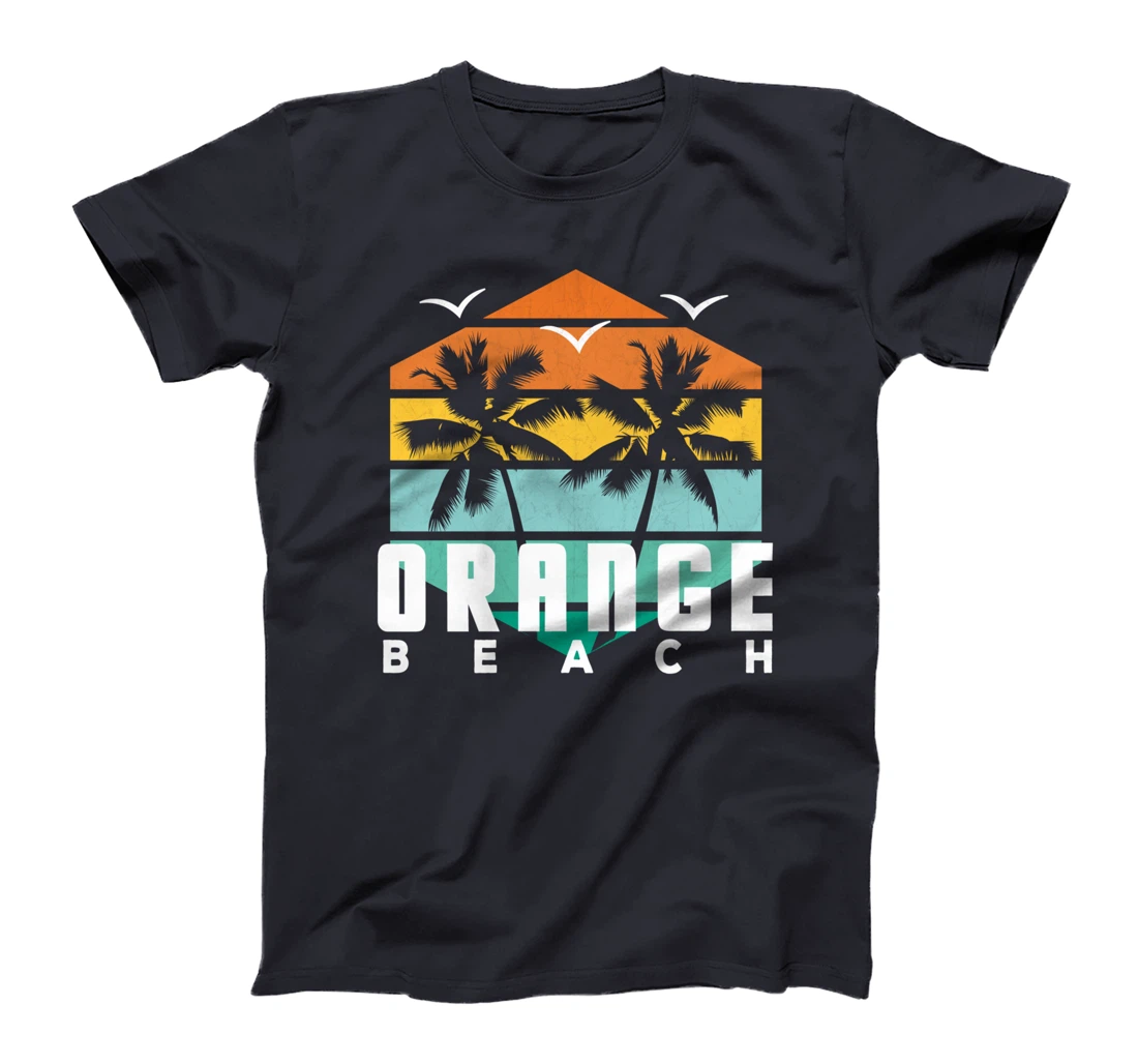 Sea Tropics Orange Beach Vintage Retro Geometric Orange AL T-Shirt