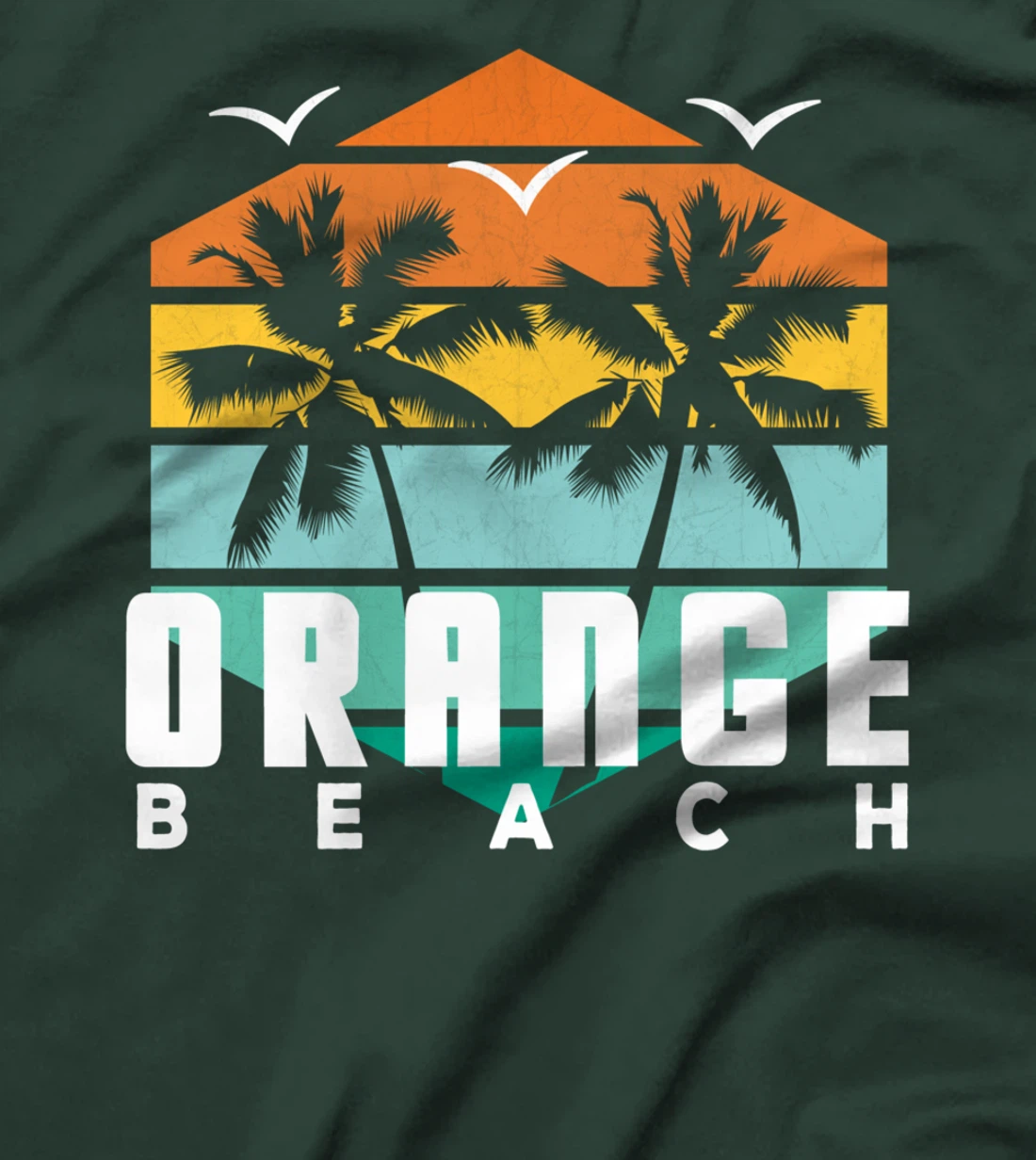 Sea Tropics Orange Beach Vintage Retro Geometric Orange AL T-Shirt