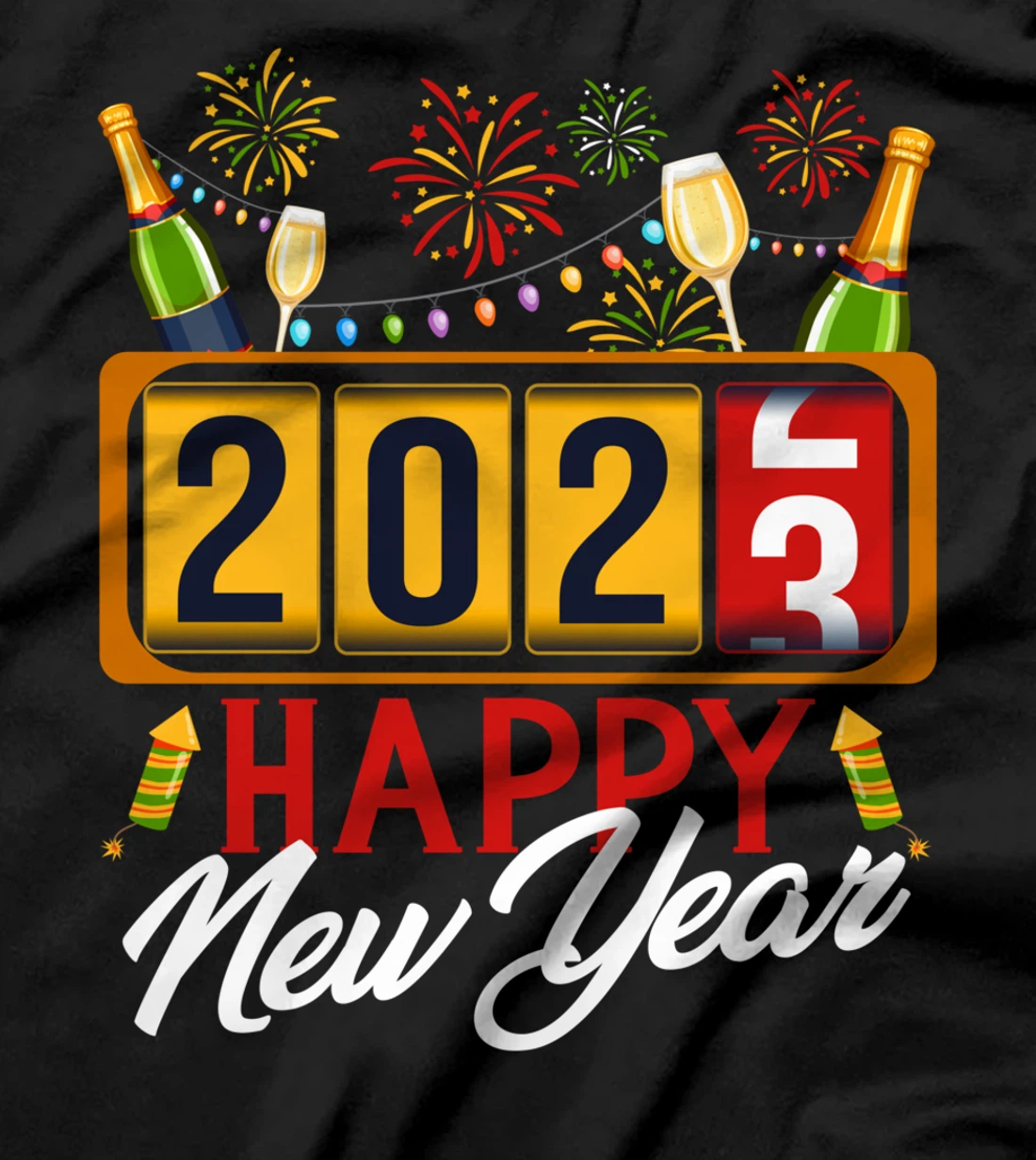 2023 New Year Odometer Cheers Wine T-Shirt
