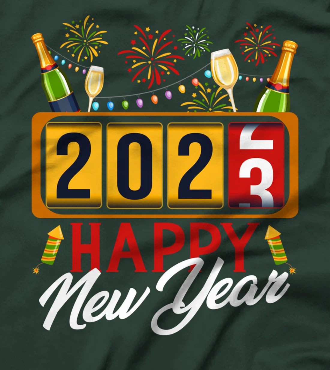 2023 New Year Odometer Cheers Wine T-Shirt
