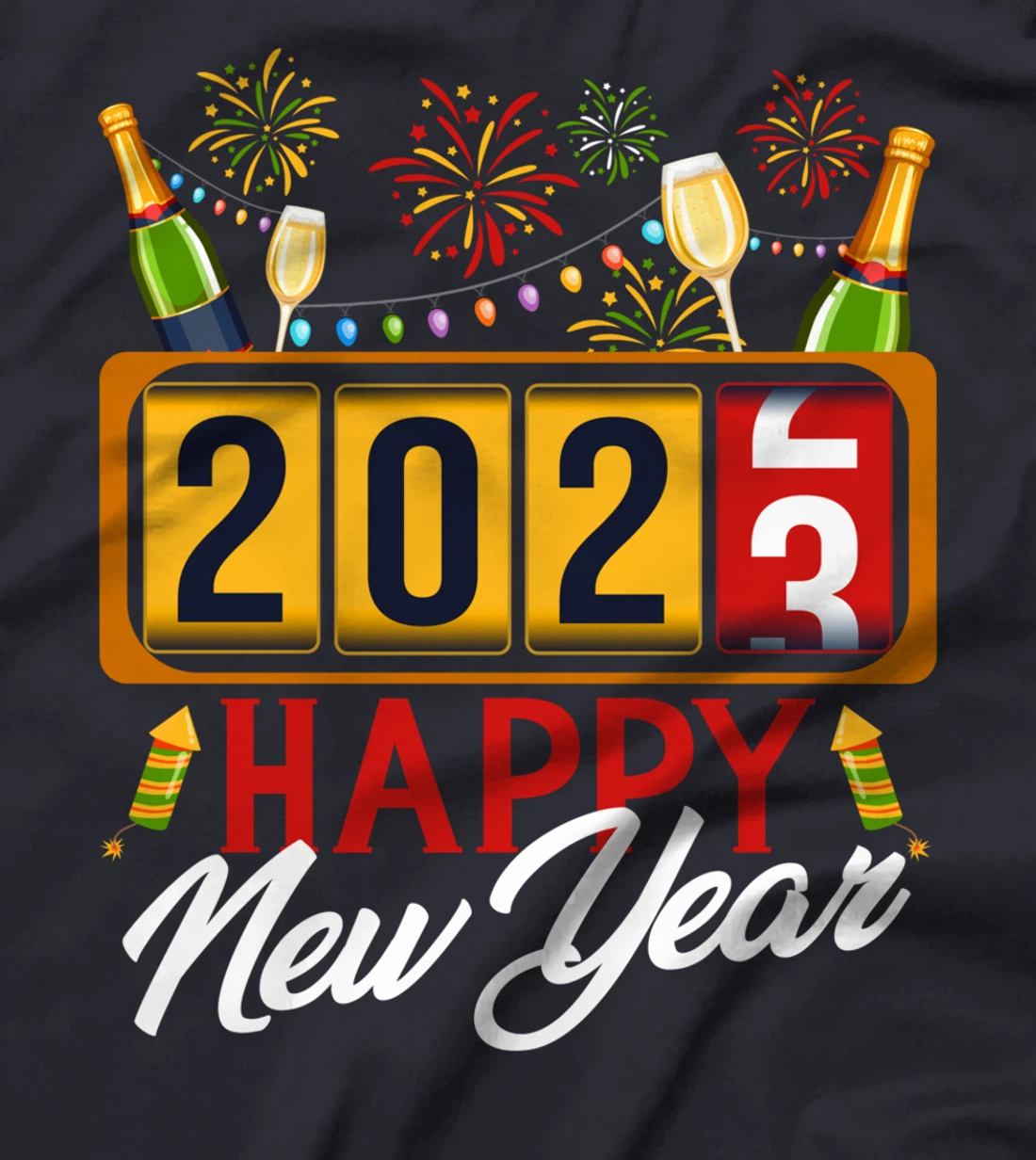 2023 New Year Odometer Cheers Wine T-Shirt