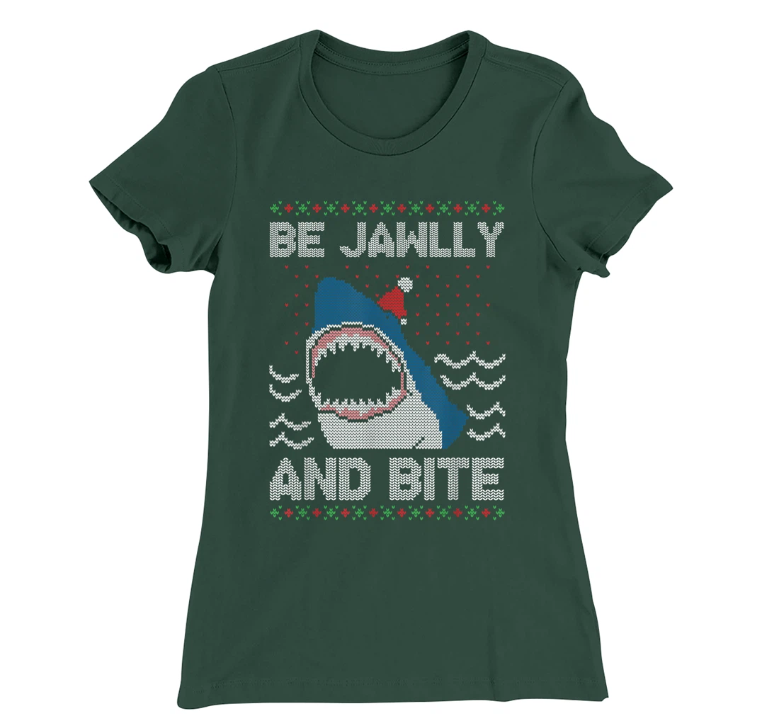 Be Jawlly and Bite Santa Shark Funny Ugly Christmas Sweater T-Shirt, Kid T-Shirt and Women T-Shirt