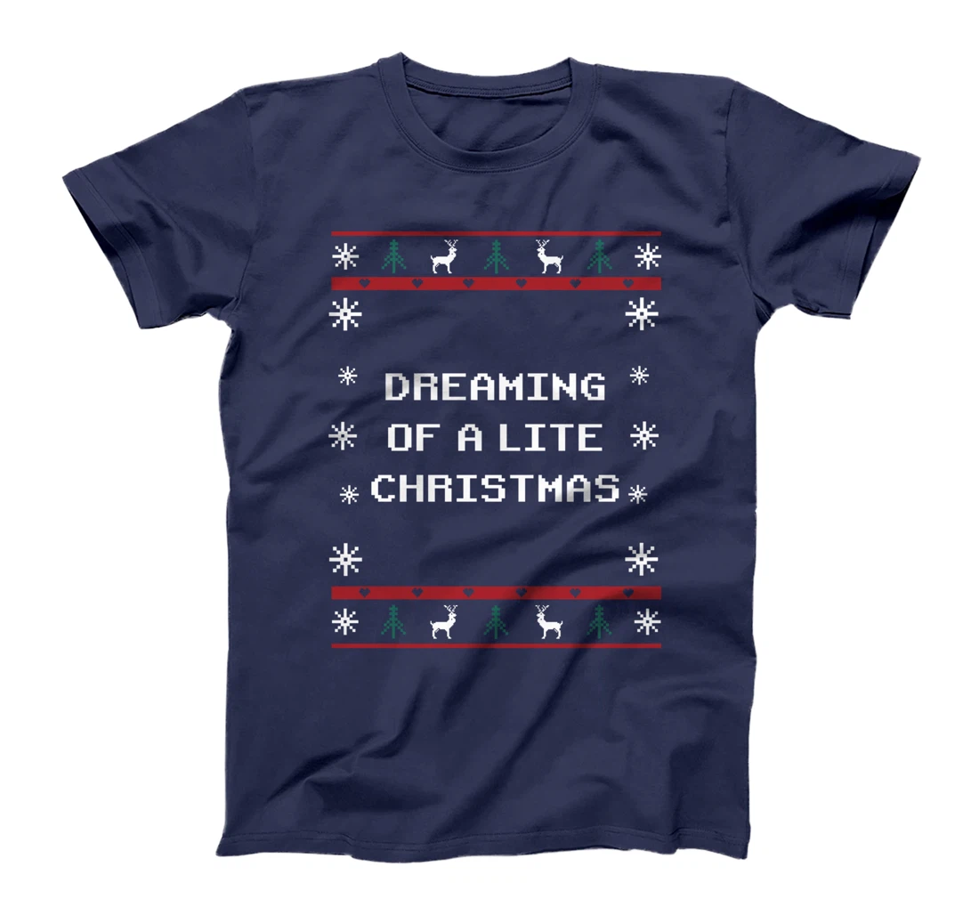 Dreaming of a Lite Christmas Food Xmas Foodie Christmas Eve T-Shirt