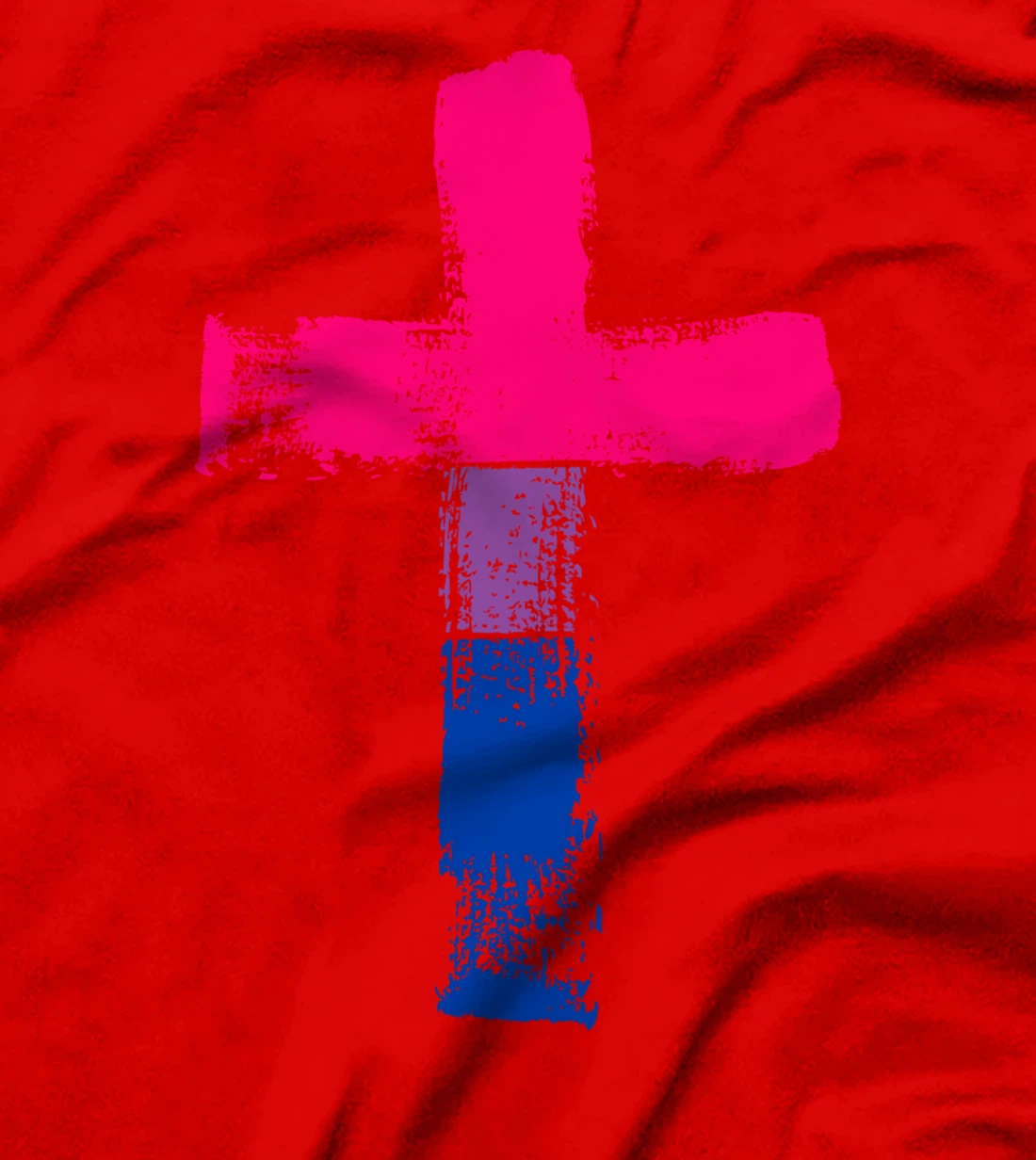 Cross in bisexual colors, LGBTQA+, Christian religious T-Shirt