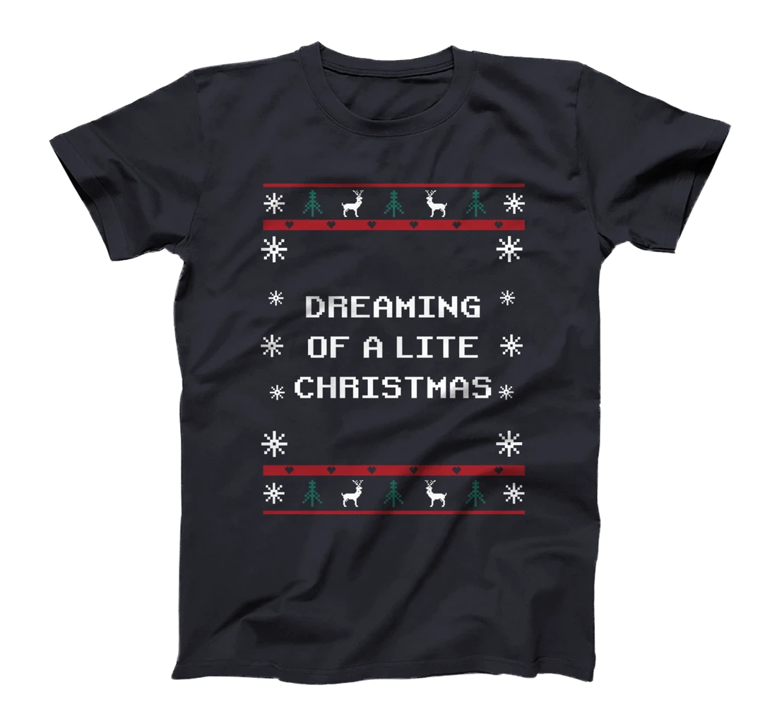 Dreaming of a Lite Christmas Food Xmas Foodie Christmas Eve T-Shirt