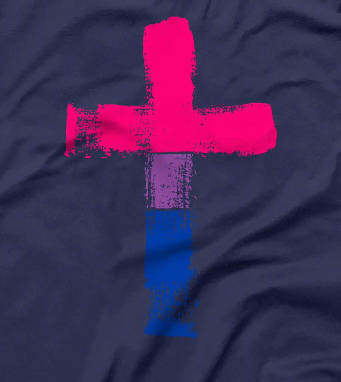 Cross in bisexual colors, LGBTQA+, Christian religious T-Shirt