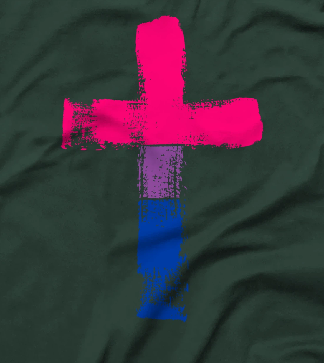 Cross in bisexual colors, LGBTQA+, Christian religious T-Shirt